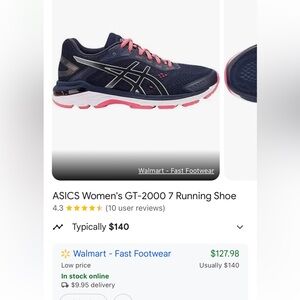 Women’s Ascics running shoes, size 10